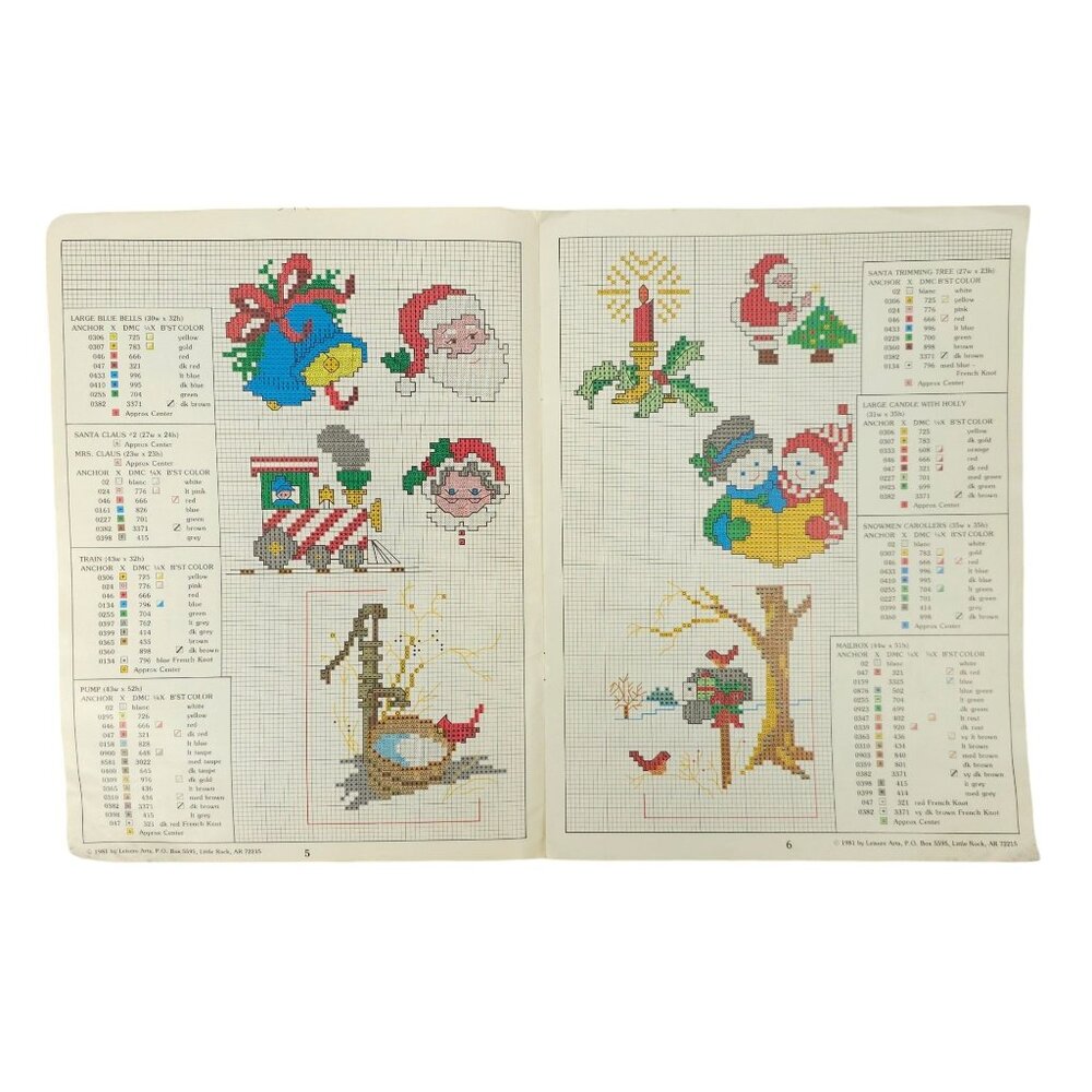 Cross Stitch Christmas Craft Art Foam Patterns 3 Project Books Ornaments Santa - Picture 4 of 11
